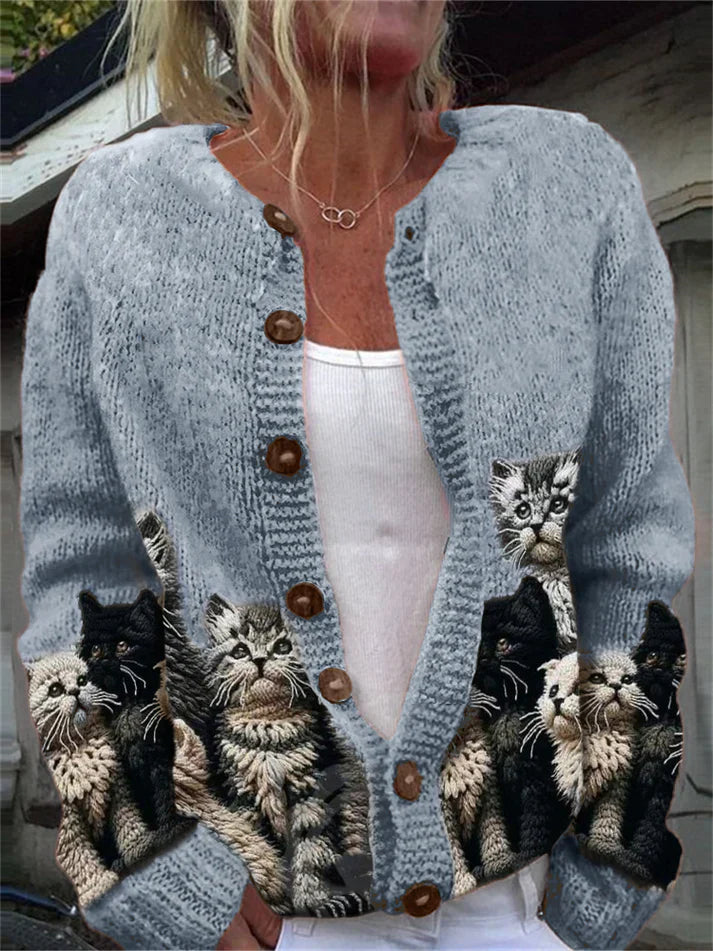 Norelle Embroidered Cat Cardigan