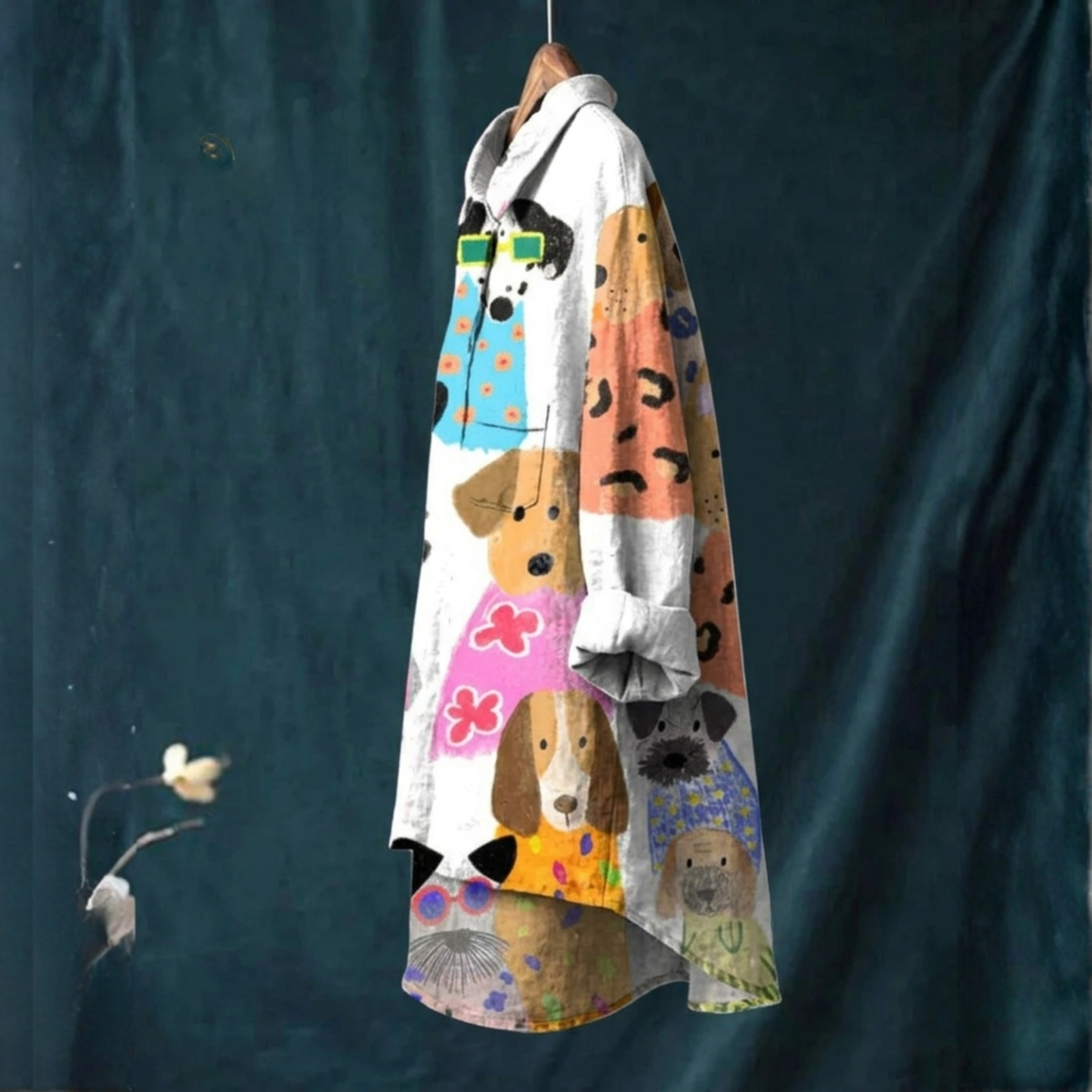 Bianca Artistic Dog Print Blouse