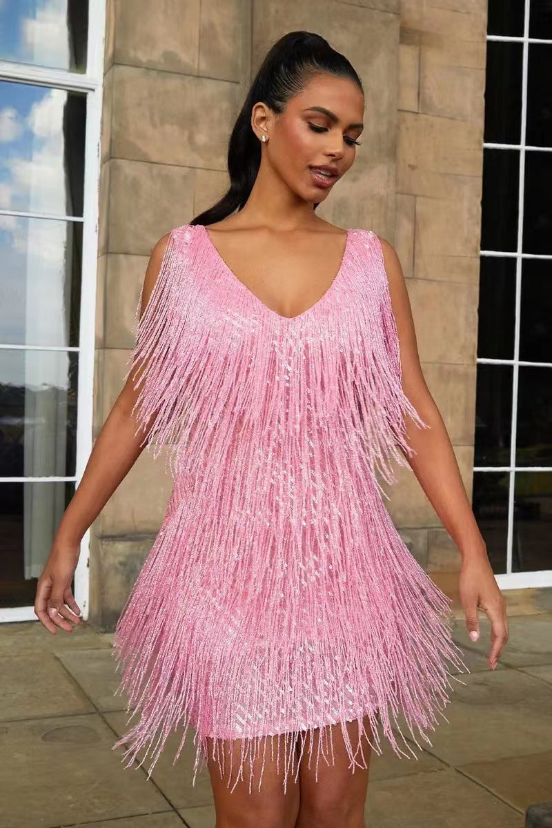 Selvara Fringe Party Dress