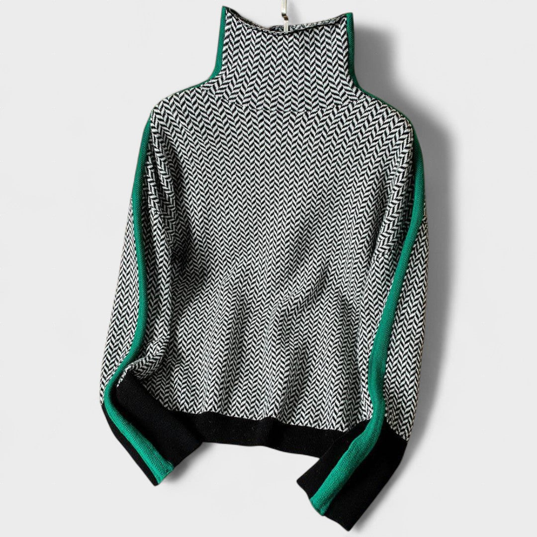 Elvarique Contrast Knit Sweater