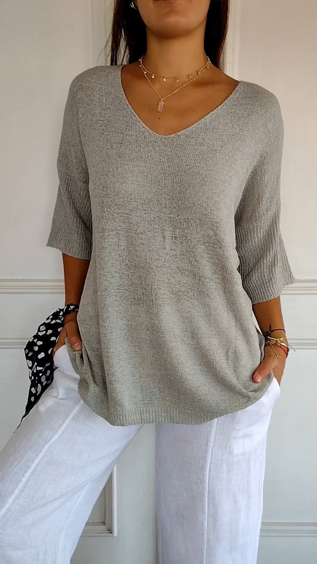 Elira V-Neck Relaxed Top