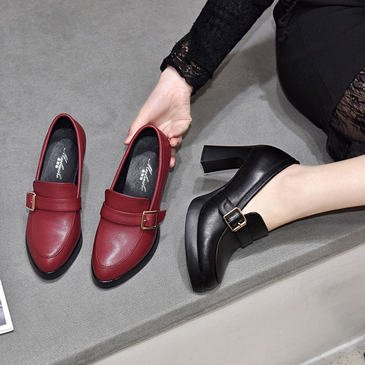 Cassandra Buckle Block Heels