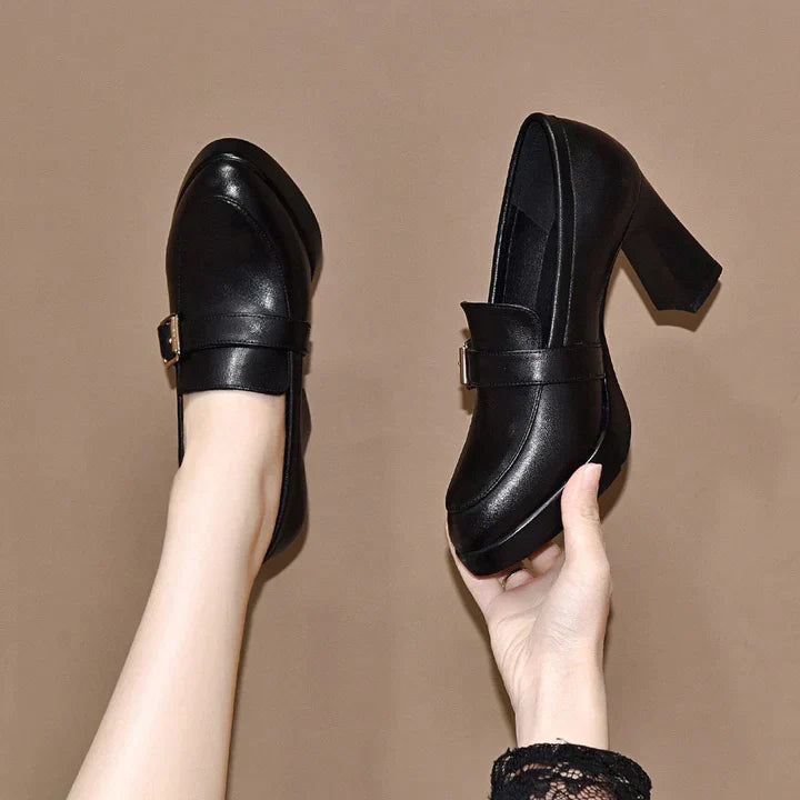 Cassandra Buckle Block Heels