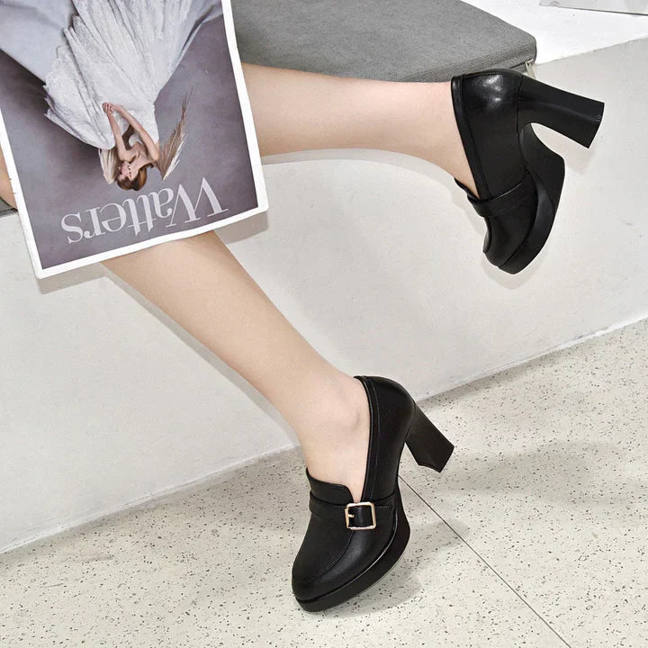 Cassandra Buckle Block Heels