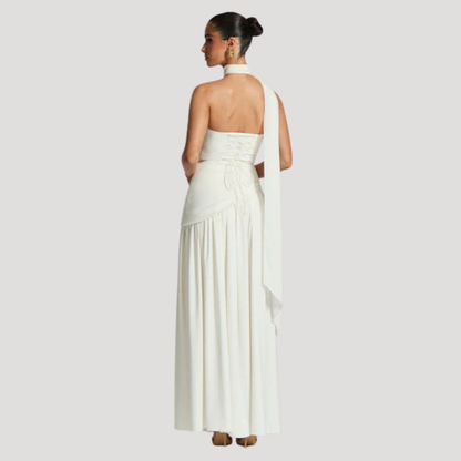 Elegant Pleated Strapless Long Evening Dress