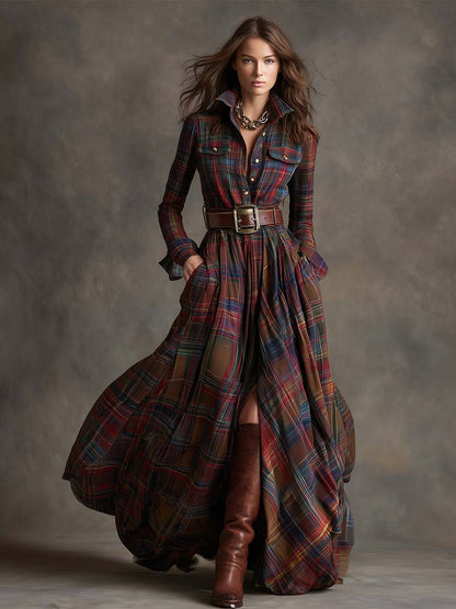 Seraphina Plaid Maxi Dress