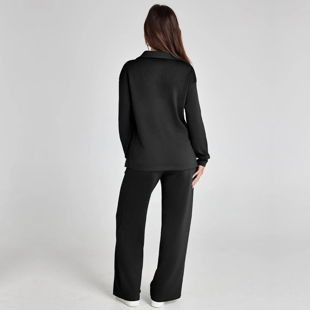 Ismara | Women's Relaxed Lounge Set – Oversized Wide Leg Two-Piece Outfit