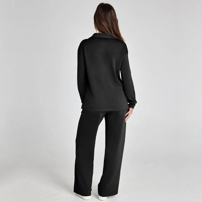 Ismara | Women's Relaxed Lounge Set – Oversized Wide Leg Two-Piece Outfit