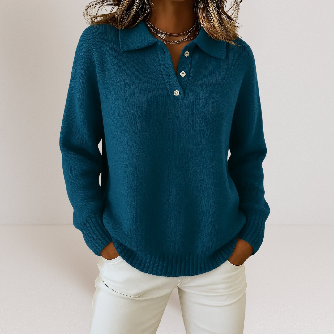 Brielle Soft Knit Collared Sweater