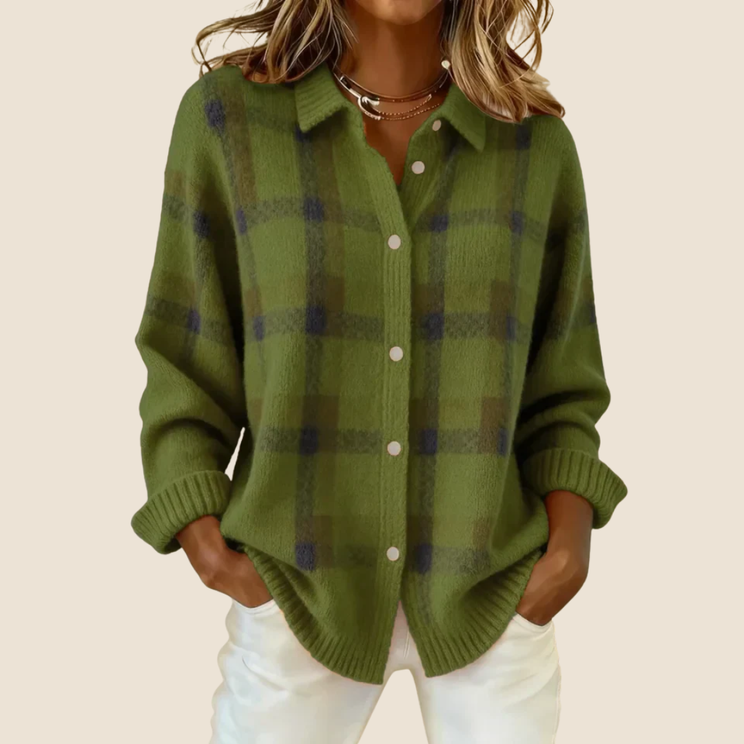 Harper Plaid Knit Cardigan