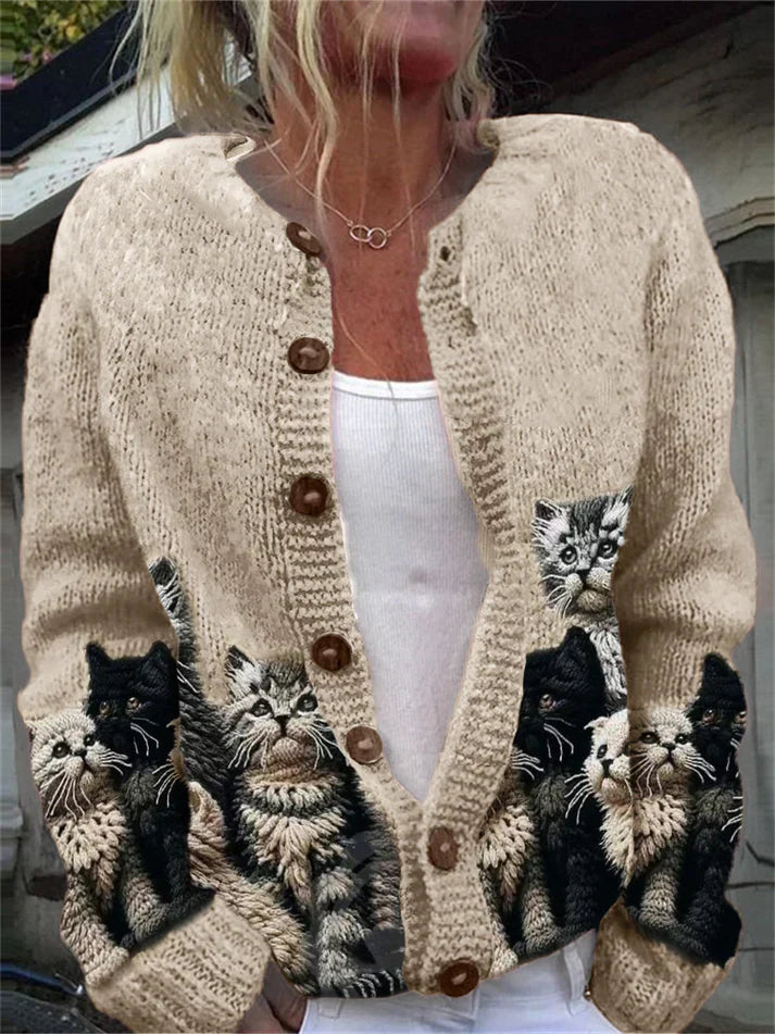Norelle Embroidered Cat Cardigan