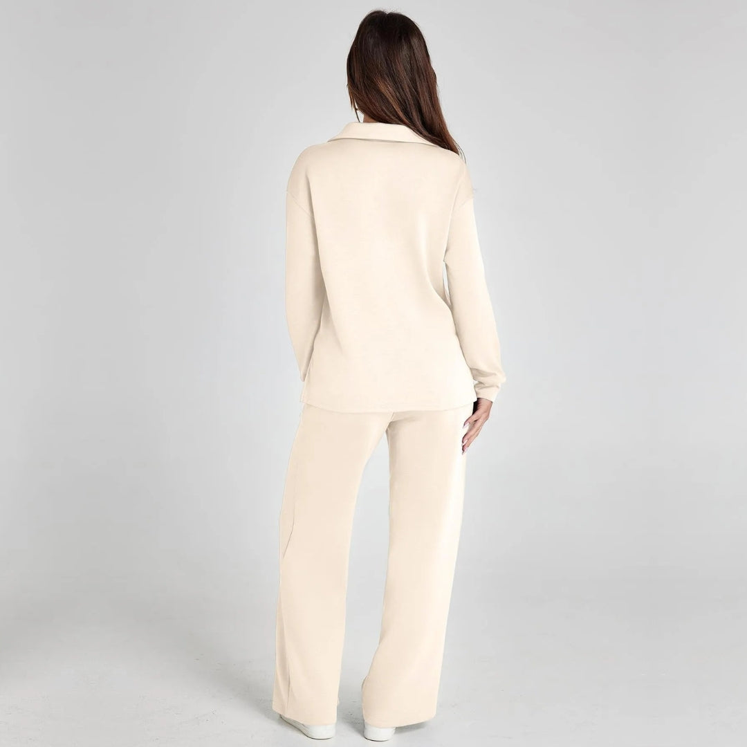 Ismara | Women's Relaxed Lounge Set – Oversized Wide Leg Two-Piece Outfit