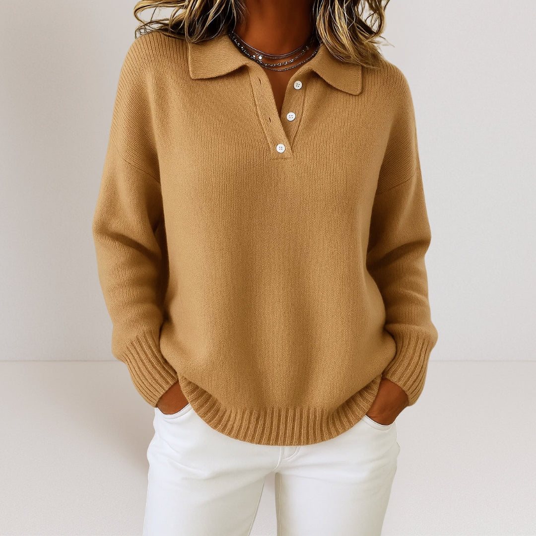Brielle Soft Knit Collared Sweater