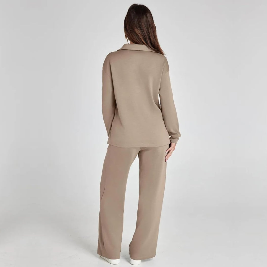 Ismara | Women's Relaxed Lounge Set – Oversized Wide Leg Two-Piece Outfit