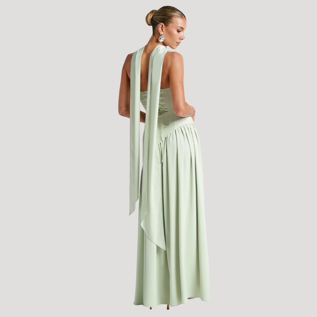 Elegant Pleated Strapless Long Evening Dress
