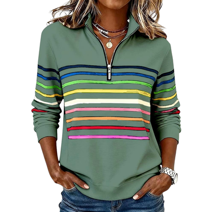 Harlow Stripe Quarter Zip Pullover