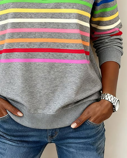 Harlow Stripe Quarter Zip Pullover