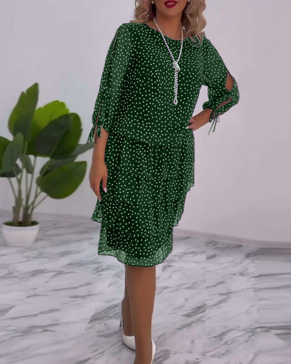 Eralyn Elegant Polka Dot Dress