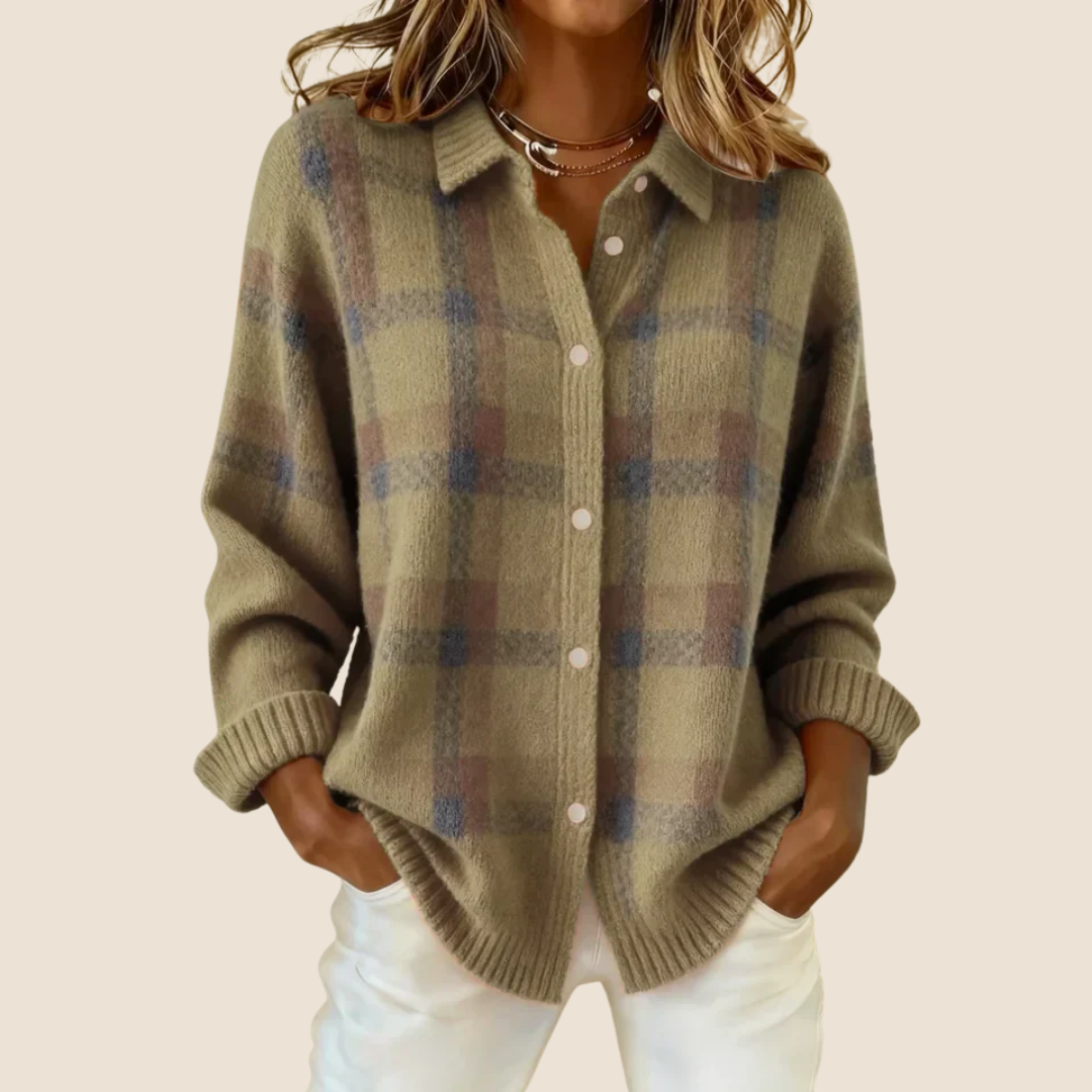 Harper Plaid Knit Cardigan