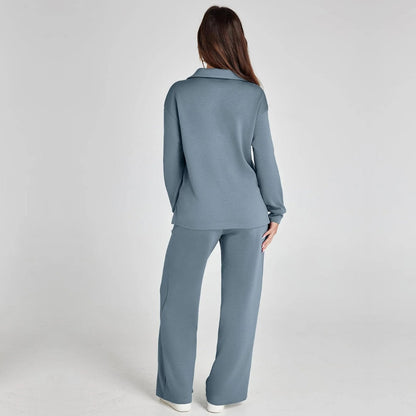 Ismara | Women's Relaxed Lounge Set – Oversized Wide Leg Two-Piece Outfit