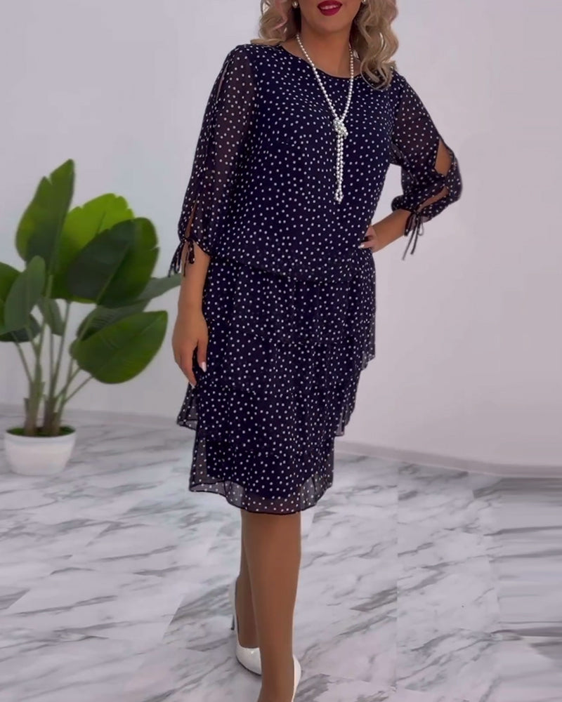 Eralyn Elegant Polka Dot Dress