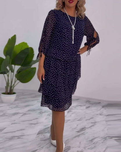 Eralyn Elegant Polka Dot Dress