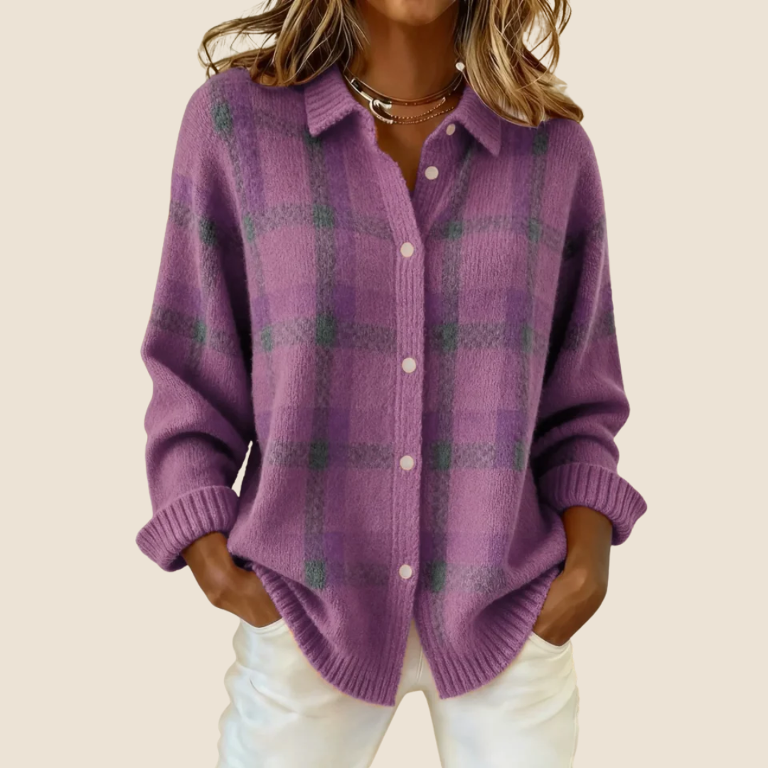 Harper Plaid Knit Cardigan