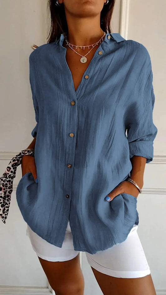 Avelina Pleated Textured Shirt