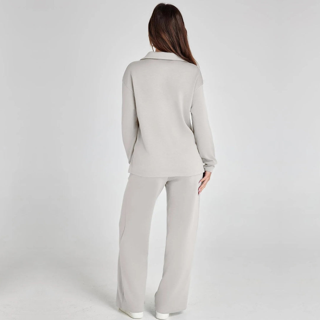 Ismara | Women's Relaxed Lounge Set – Oversized Wide Leg Two-Piece Outfit