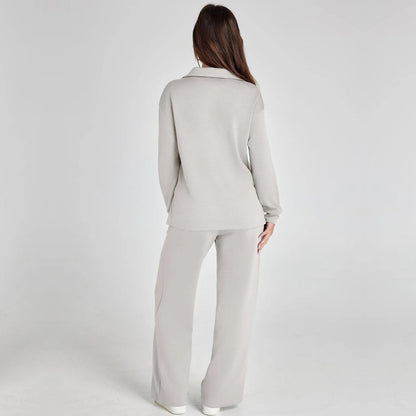 Ismara | Women's Relaxed Lounge Set – Oversized Wide Leg Two-Piece Outfit