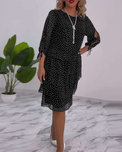 Eralyn Elegant Polka Dot Dress