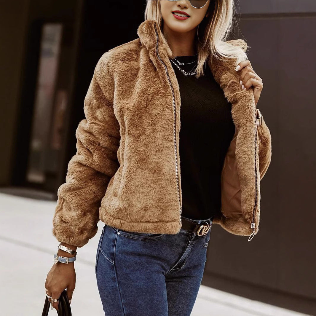 Fiora | Women's Teddy Bomber Jacket – Sherpa Zip Jacket