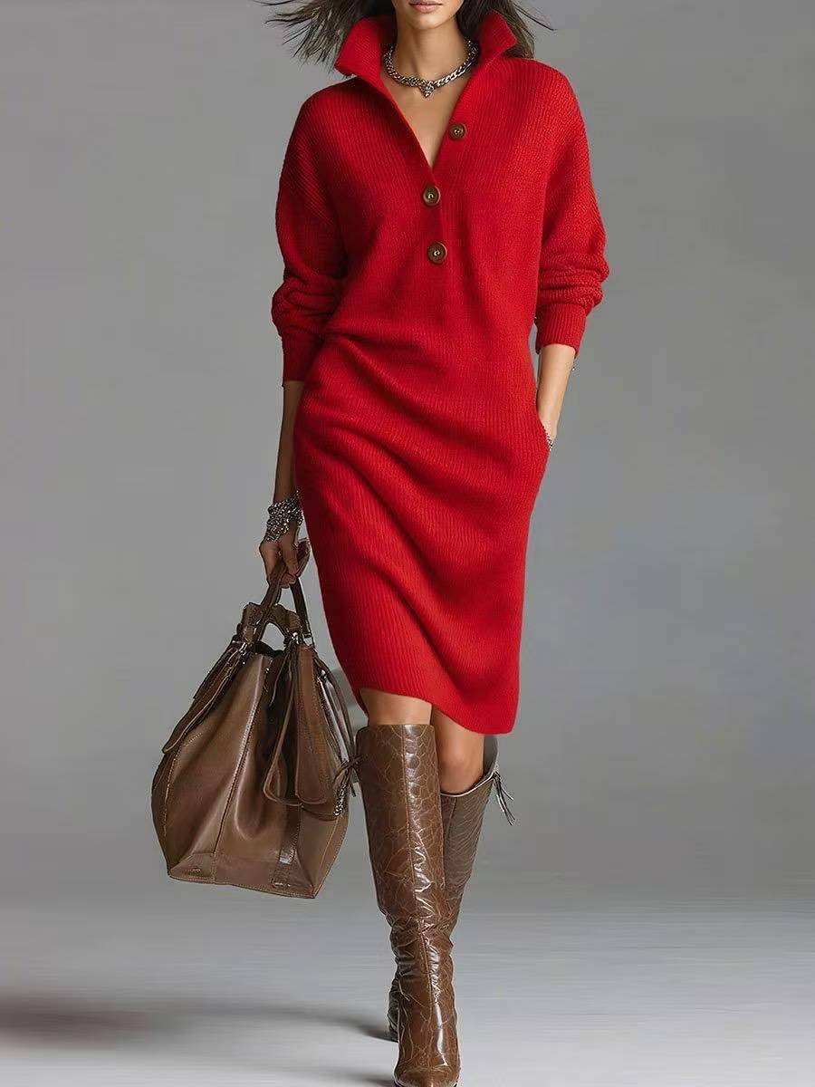 Elara Ribbed Sweater Dress