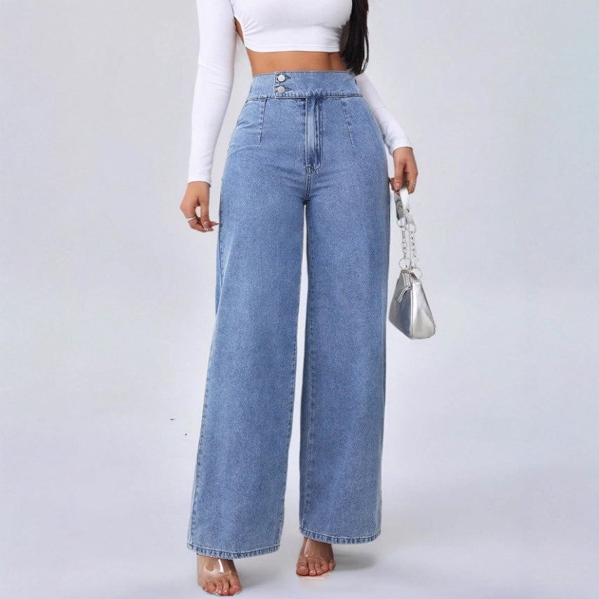 Elyra Wide-Leg Denim Jeans