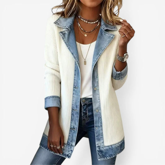 Elana | Elegant Layered Collar Button Jacket