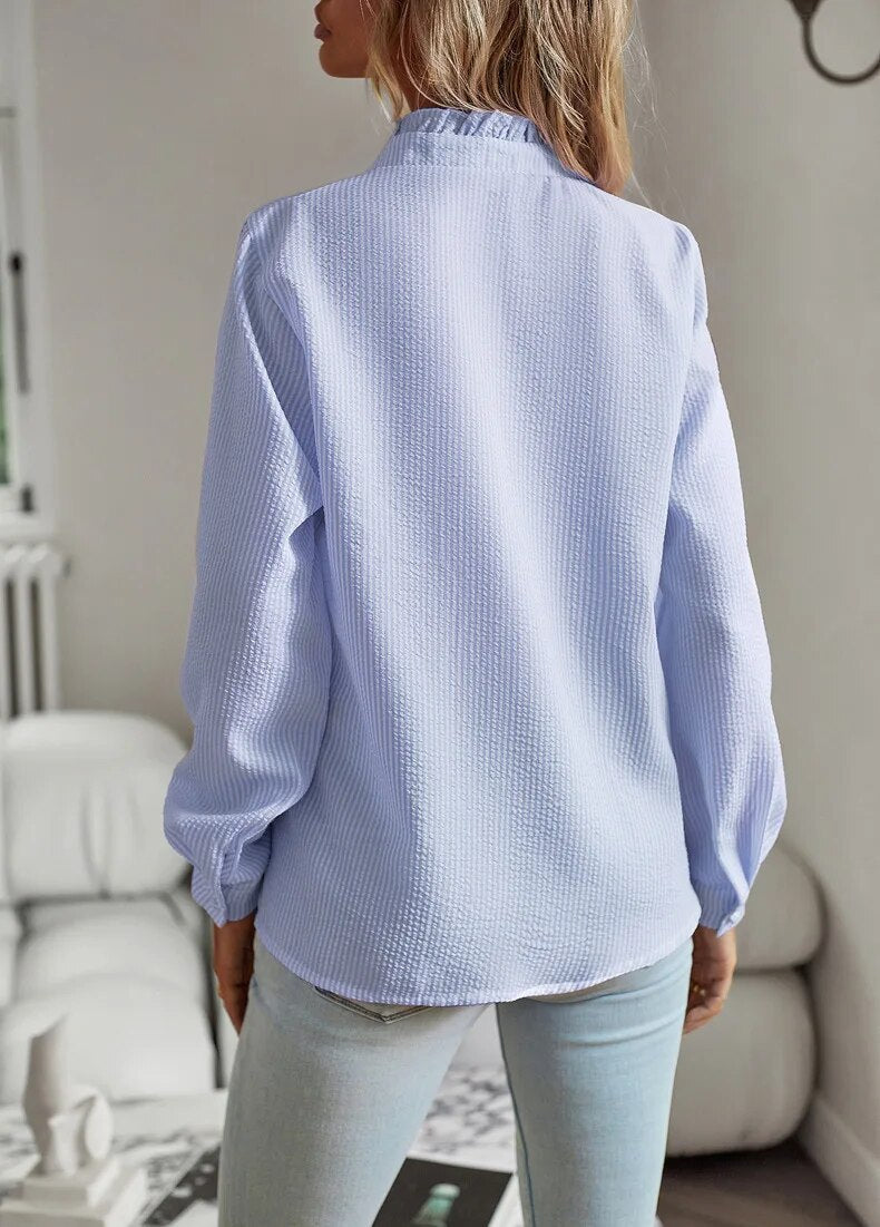 Colette Ruffle Button Blouse