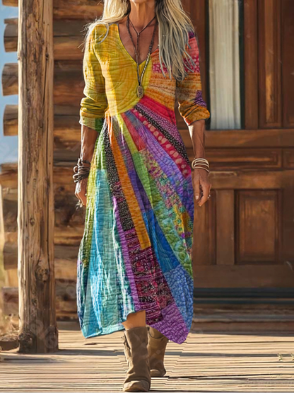 Zariah Bohemian Patchwork Dress