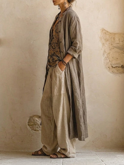 Emma | Natural 3-Piece Set - Premium Cotton and Linen Blend