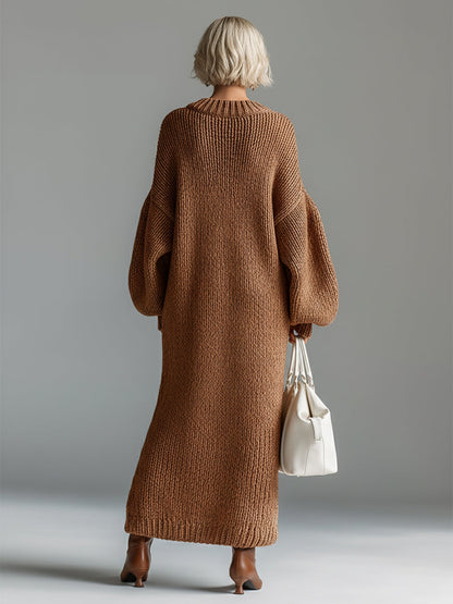 Havana | Women's Oversized Knit Sweater Maxi Dress