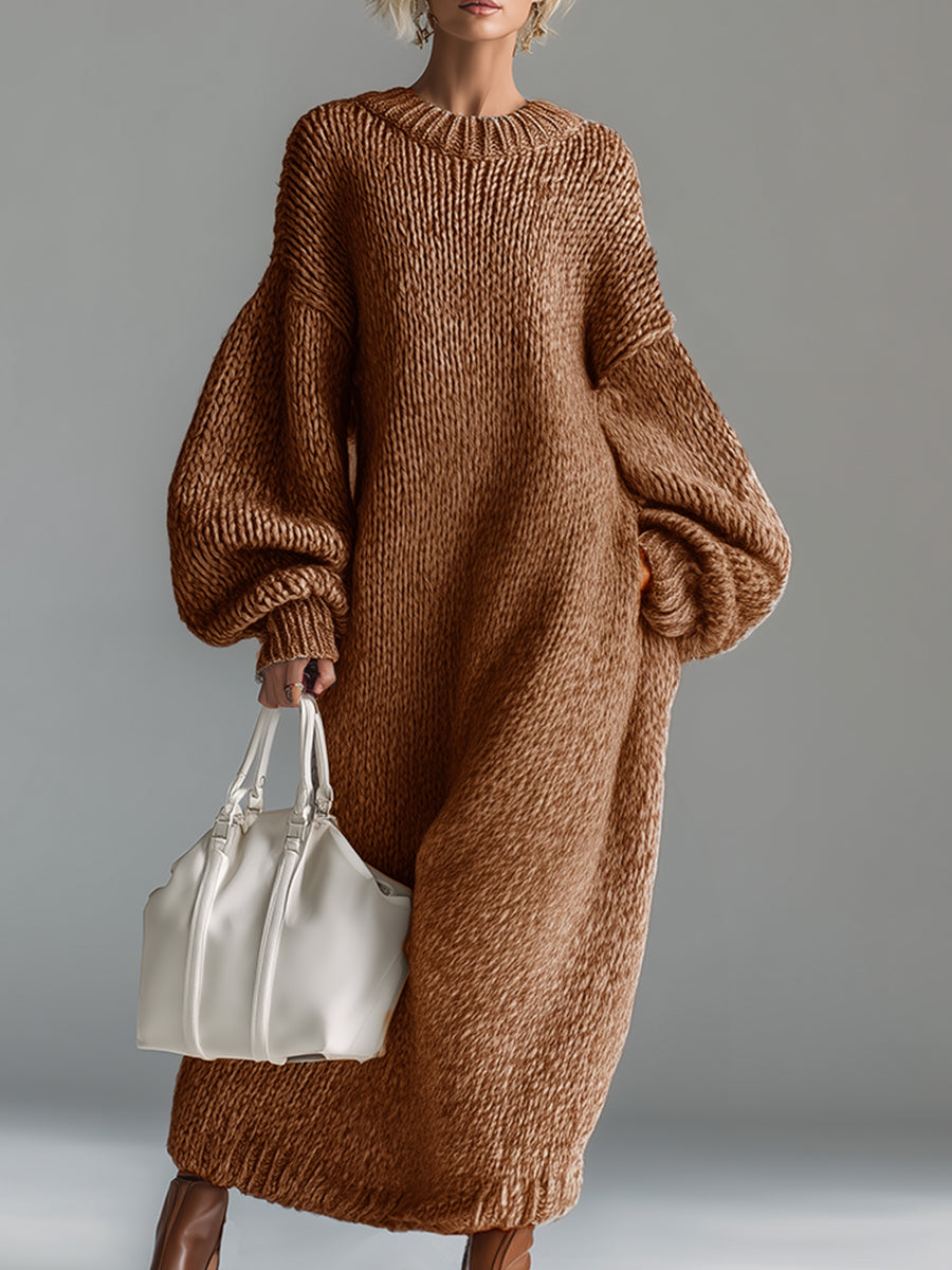 Havana | Women's Oversized Knit Sweater Maxi Dress