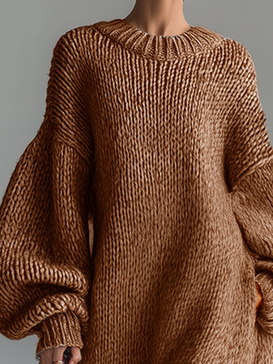Havana | Women's Oversized Knit Sweater Maxi Dress