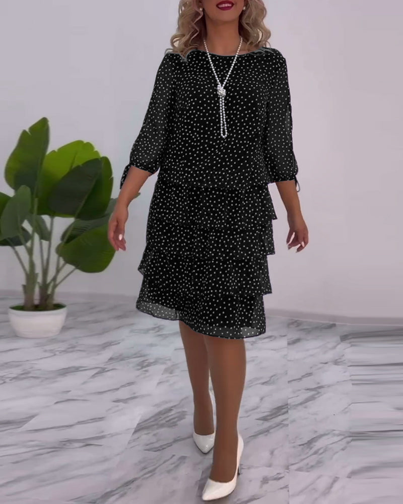 Eralyn Elegant Polka Dot Dress