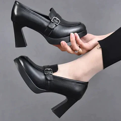 Cassandra Buckle Block Heels
