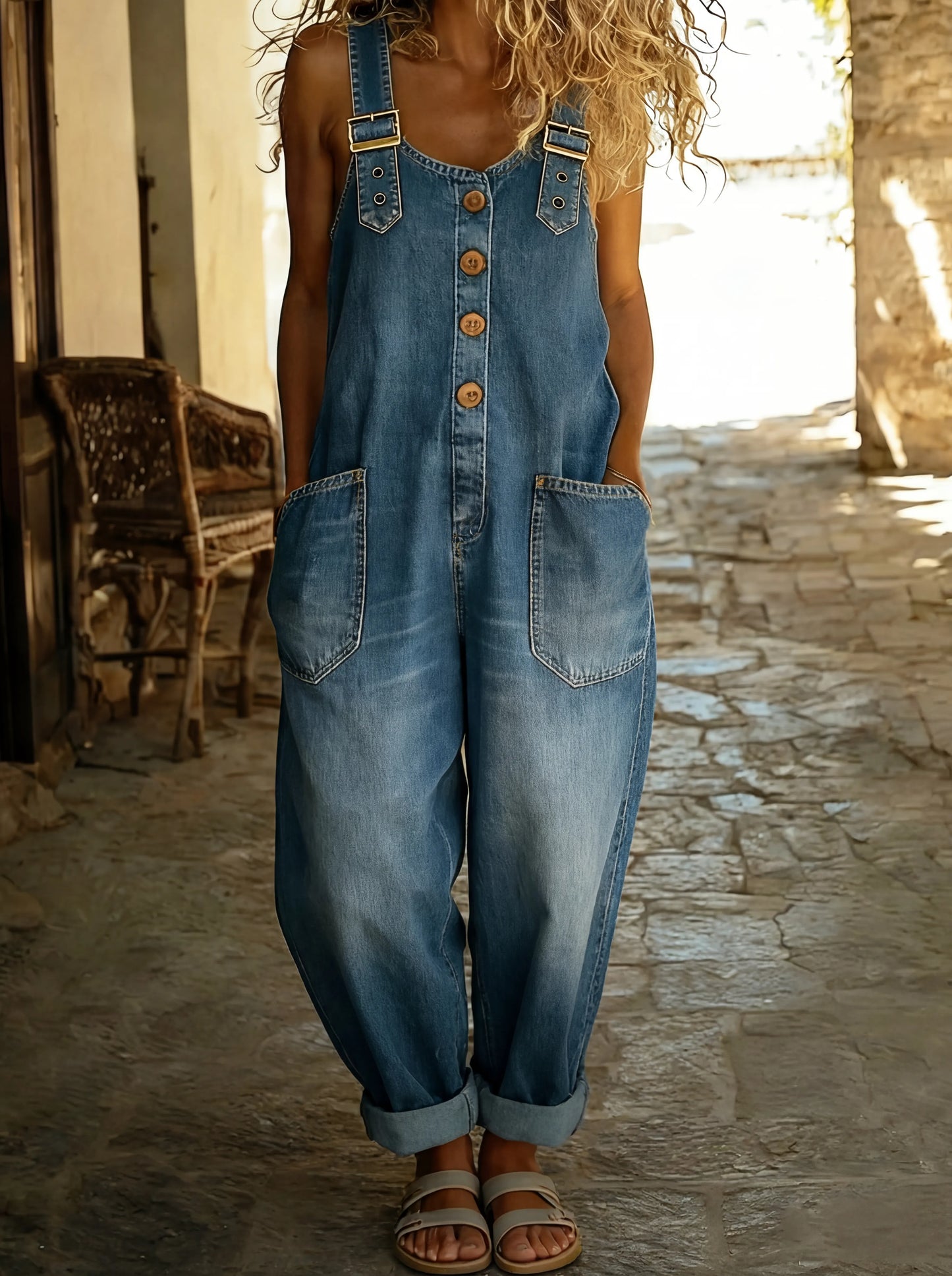 Rocio Relaxed Button Jumpsuit