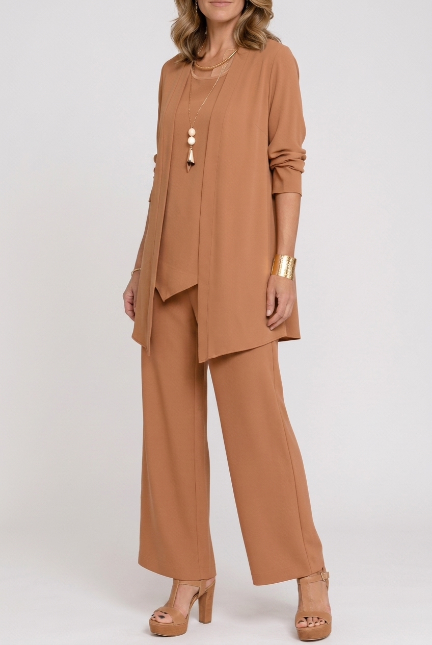 Irisa | Three Piece Coordinated Set Cardigan Top and Trousers for Women