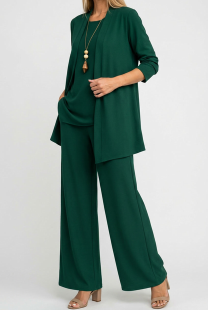 Irisa | Three Piece Coordinated Set Cardigan Top and Trousers for Women