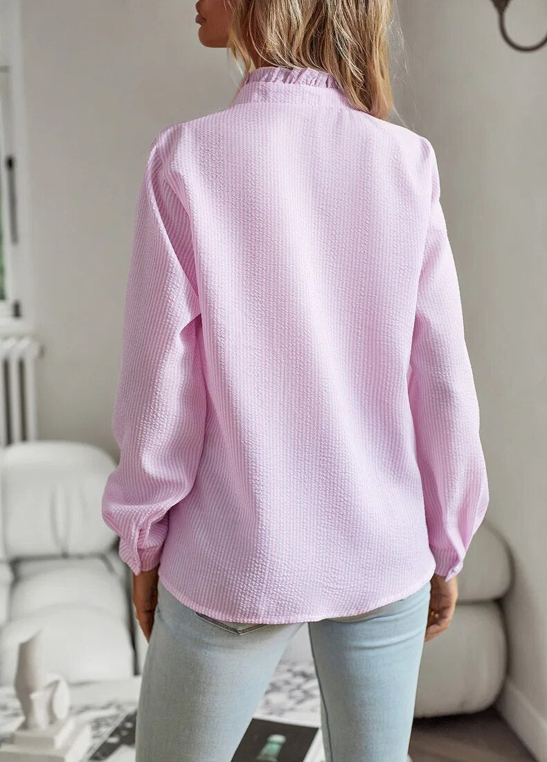 Colette Ruffle Button Blouse