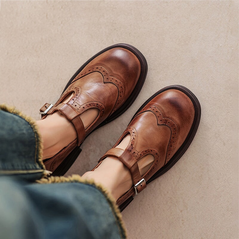 Scarlett Vintage Leather Mary Janes