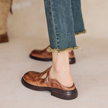 Scarlett Vintage Leather Mary Janes