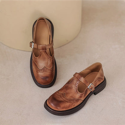 Scarlett Vintage Leather Mary Janes